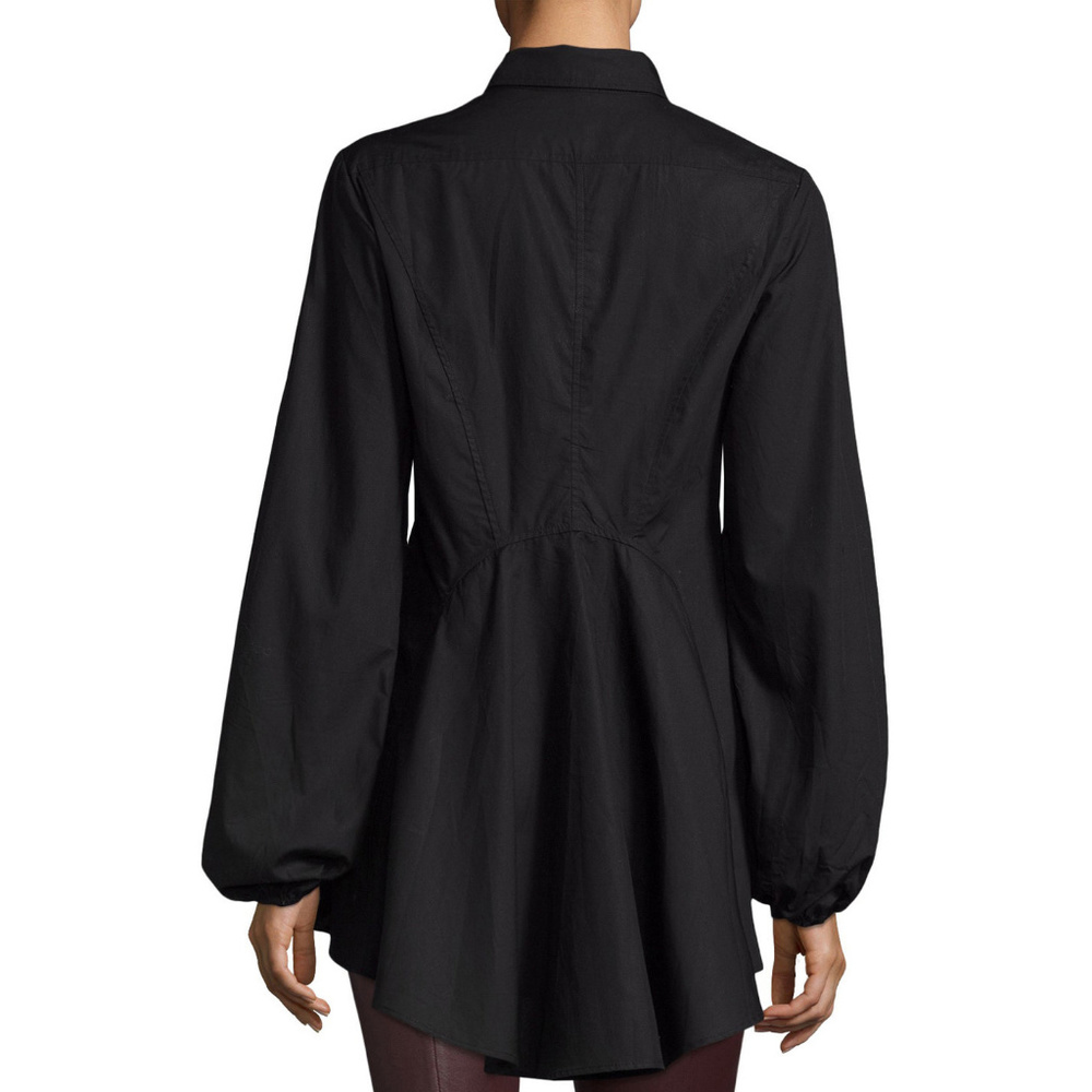 FREE PEOPLE Black All the Time Front Button Tunic - Picture 4 of 8